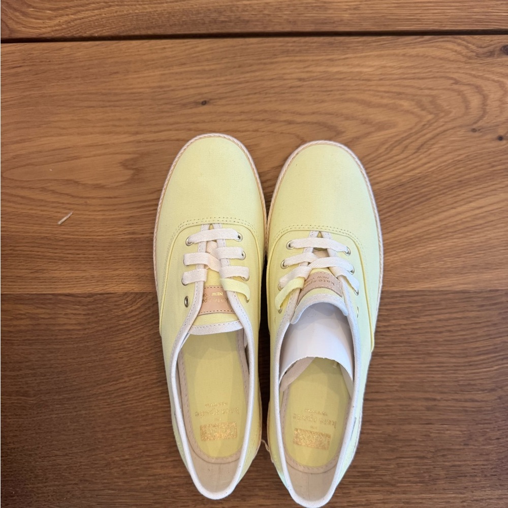 Kate Spade Keds Neon Yellow Canvas Sneakers